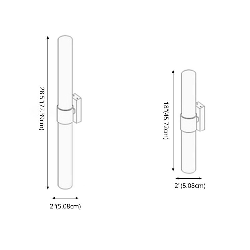 2 Lights Contemporary Wall Mounted Light Fixture Aluminum Indoor Flush Mount Wall Sconce