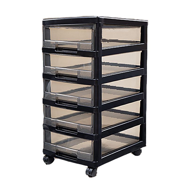 Vertical Transparent File Cabinet Modern Movable Drawers File Cabinet