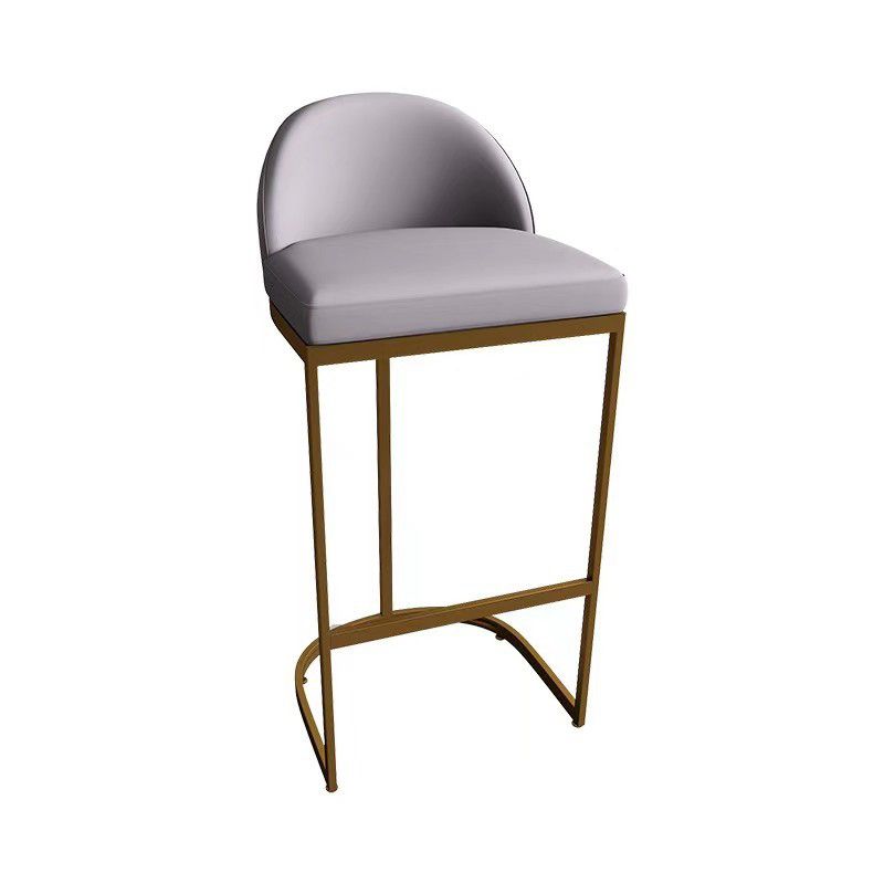 Contemporary Armless Dining Stools Metal Bar Stools with Footrest