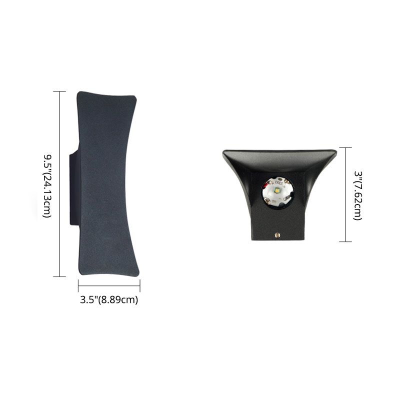 Modern Minimalist Waterproof LED Wall Light Aluminium Outdoor Spotlight with Glass Shade