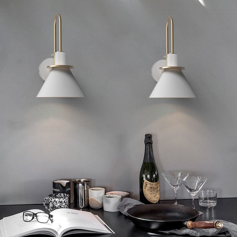 Nordic Style Iron Wall Light Colorful Cone Shape Wall Lamp for Living Room