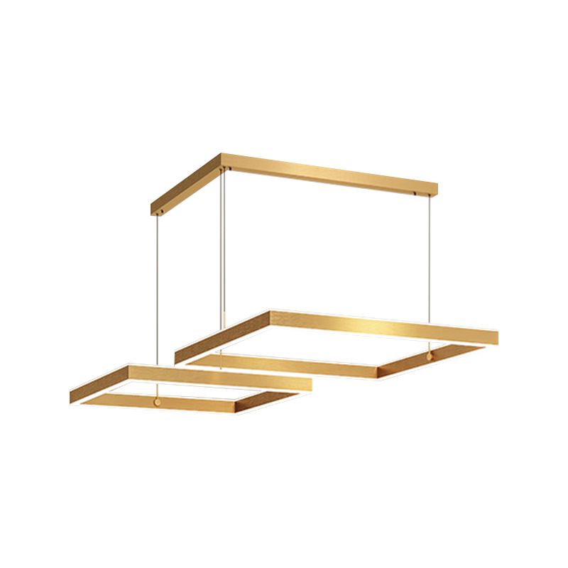 2/3 TIRE SEQUI/RECTALGLE PENDANT LIGHT POSTMODERN ACRILICO GOLD FINITURA LEDELIER per soggiorno