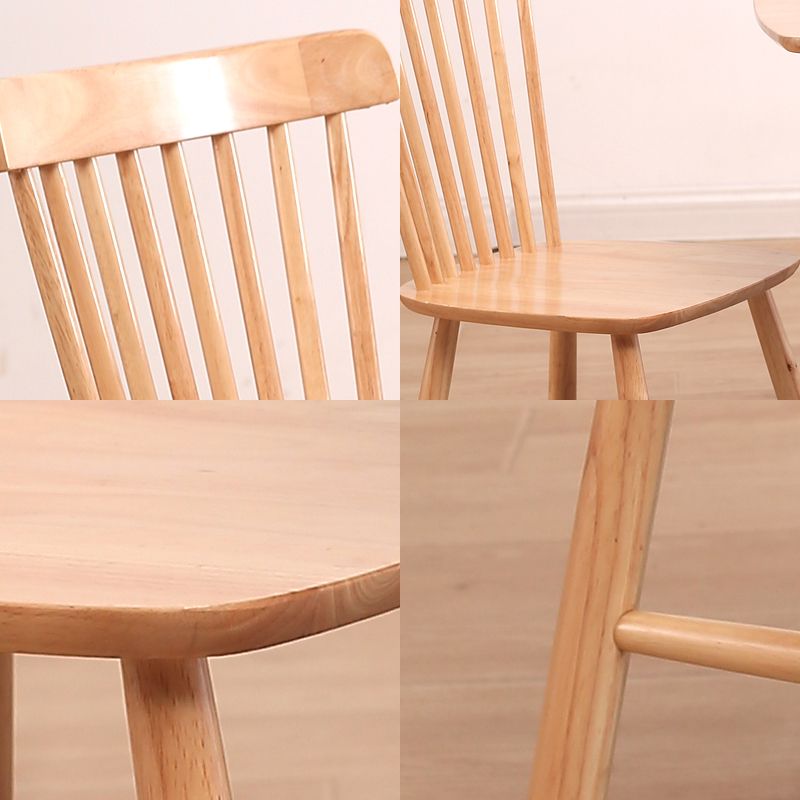 Contemporary Rubber Wood Armless Windsor Dining Chair for Restaurant