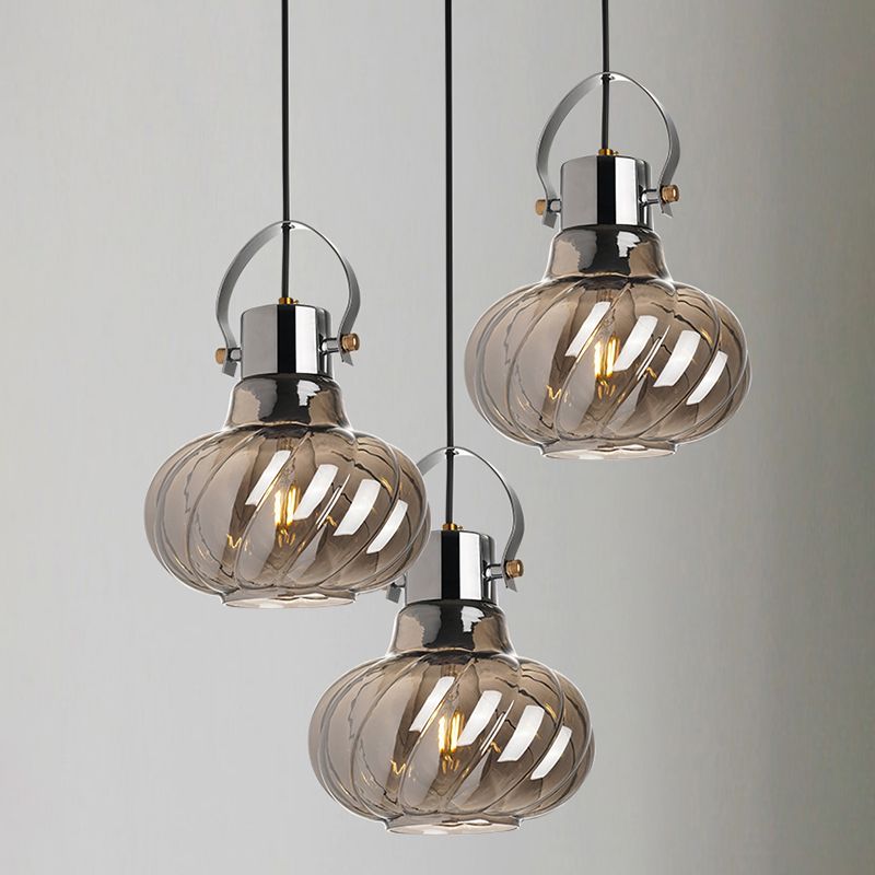 Glass Kettle Shaped Pendant Light Fixture Modern Ceiling Suspension Light for Dinner