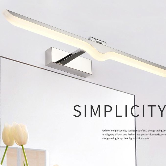 Illuminazione sconde da parete cromata per la lampada con doccia in metallo a led minimalista per bagno con doccia