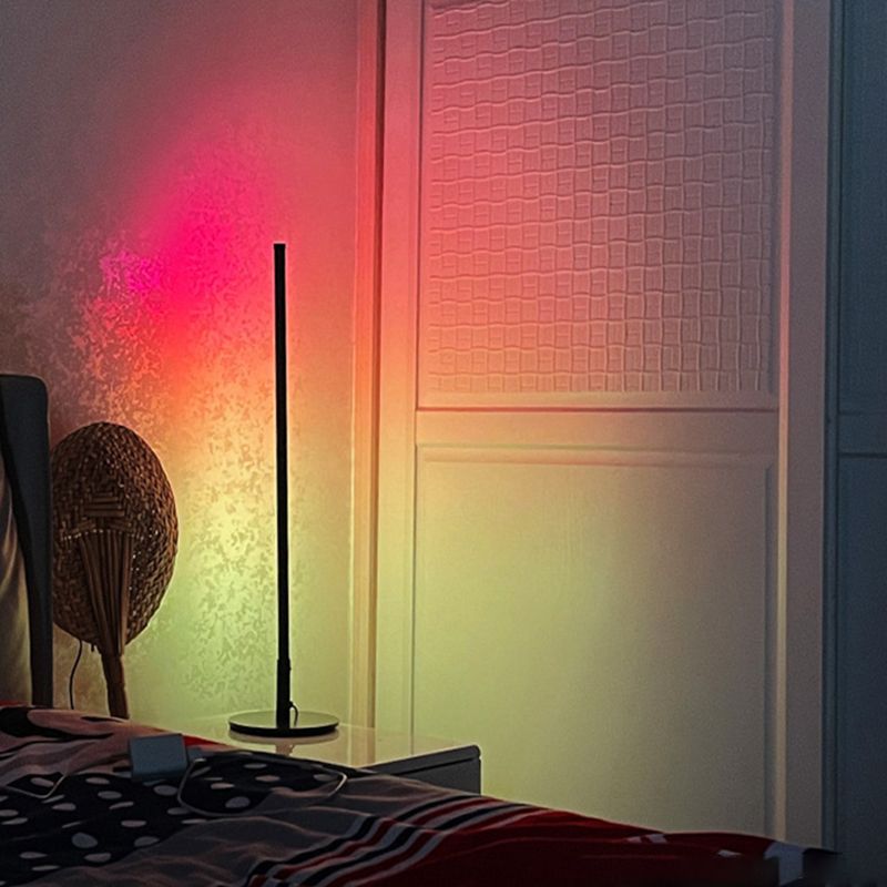 Metal Stick Shade RGB Night Lamp Simplicity LED Black Table Lighting for Bedroom