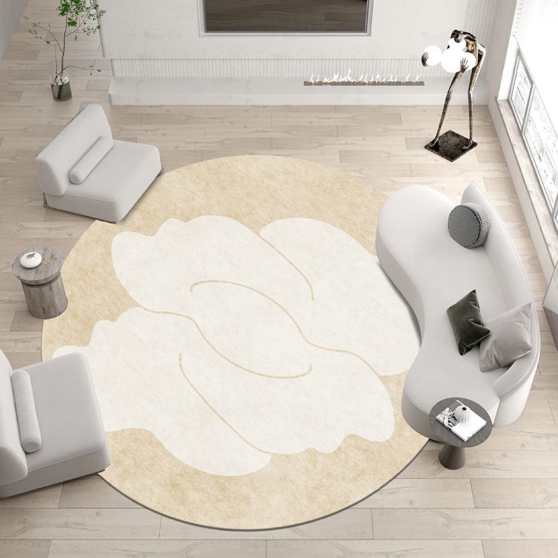 Solid Color Random Banded Rug Polyester Simple Anti-Slip Backing Indoor Rug for Living Room