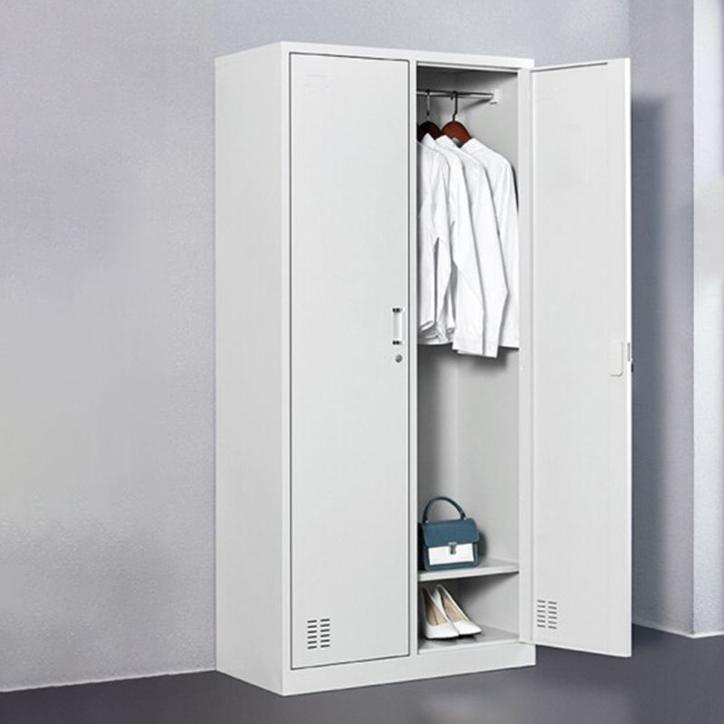 Contemporary Style Wardrobe White Metal Wardrobe Closet for Home