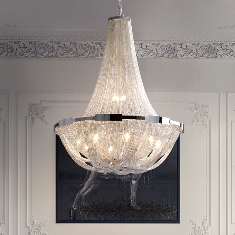 Contemporary Aluminum Ceiling Pendant Light Tassel Hanging Pendant Light for Living Room