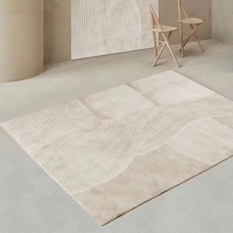 Contemporary Khaki Tone Indoor Rug Washable Carpet Polyester Area Rug for Living Room
