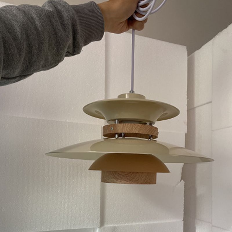 Simplicity Nordic Style Hanging Pendant Lamp, 2-Tier Zinc Single Pendant Lights for Living Room