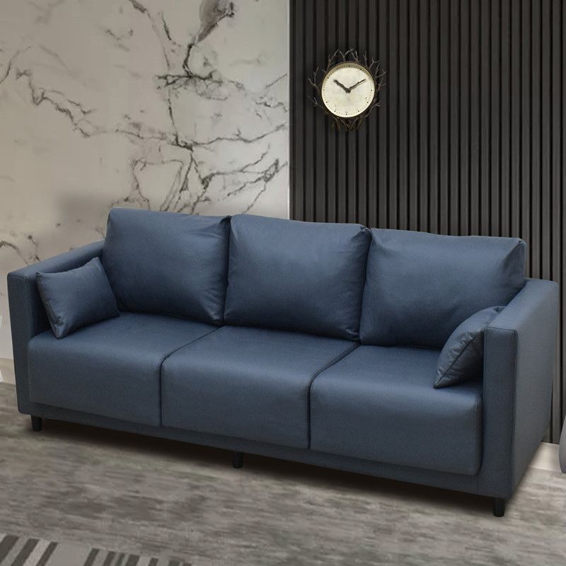 Loose Back Linen Square Arm Modern Sofa with Slipcover for Living Room