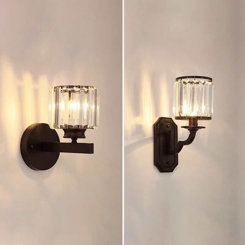 Lampada a parete cilindrica Stile moderno a 1 luce trasparente lampada montata a parete