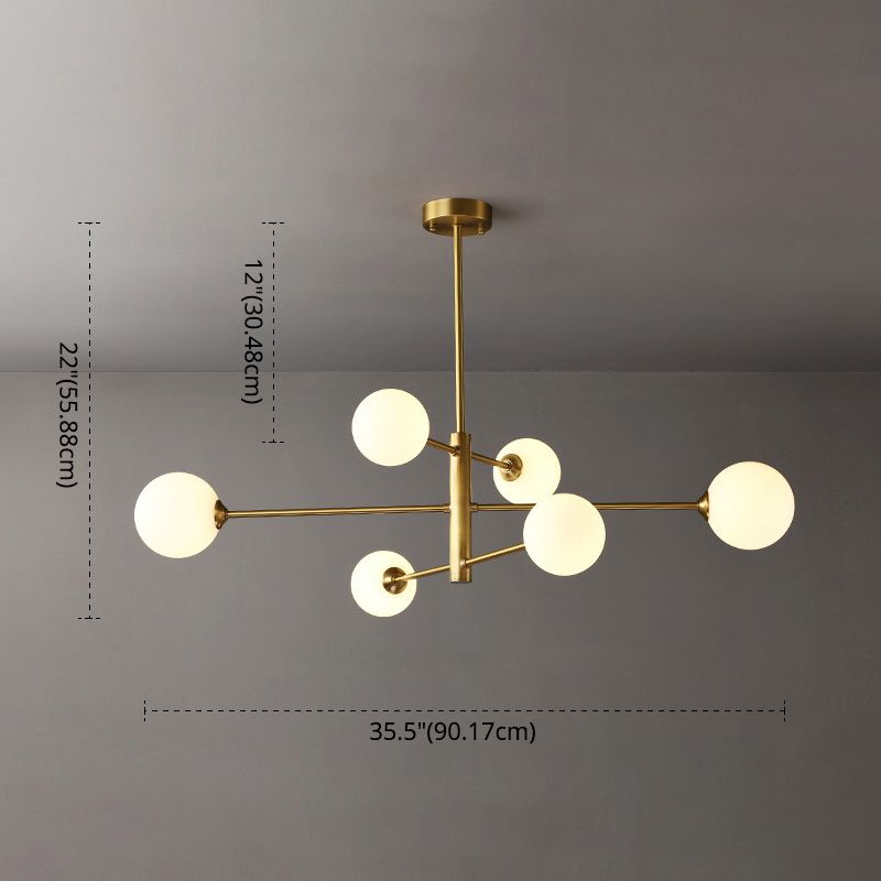 Lumo lampadario a forma di globo in vetro Flaccura illuminata moderna a soffitto a sospensione bianca