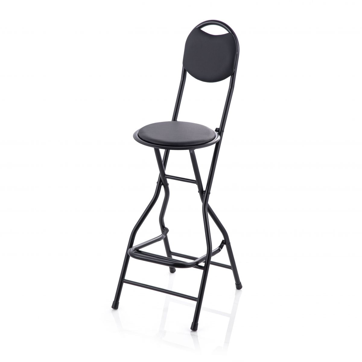 Modern Folding Armless Counter Stool Iron Cashier Bar Stool with Footrest