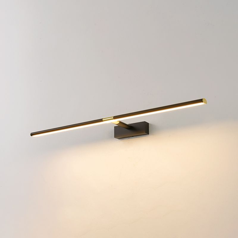 Metal Linear Shape Wall Sconce Modern Style 1 Light Mirror Wall Mount Light for Bathroom