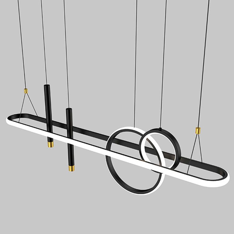 Modern Straight Bars Chandelier Lighting Fixtures Metal Chandelier Lamp