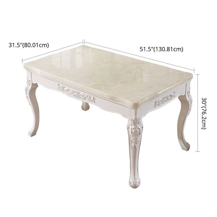 Set di sala da pranzo in stile vittoriano con tavolo rettangolo e 4 gambe da pranzo a base di sala da pranzo