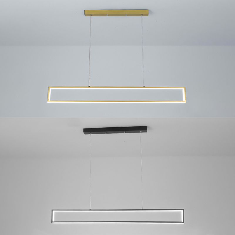 Rectangle Shape Island Pendant Contemporary Style Metal 1 Light Pendant Lighting Fixture