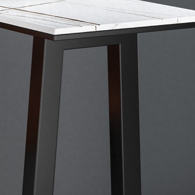 Sintered Stone Bar Table Modern Rectangle Bar Table with Storage Shelves