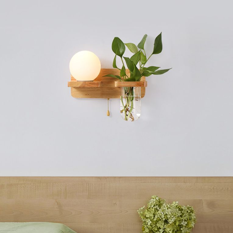 Ombra rotonda a 1 luce senza piante funce funce moderna illuminazione a parete in vetro semplice