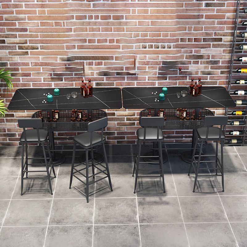 1/2/3/5 Pieces Contemporary Sintered Stone Pub Table Set Fixed Table Counter Table