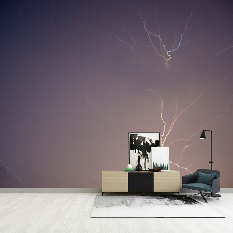 Lightning Contemporary Wall Mural Modernist Wall Covering for Bedroom Decor