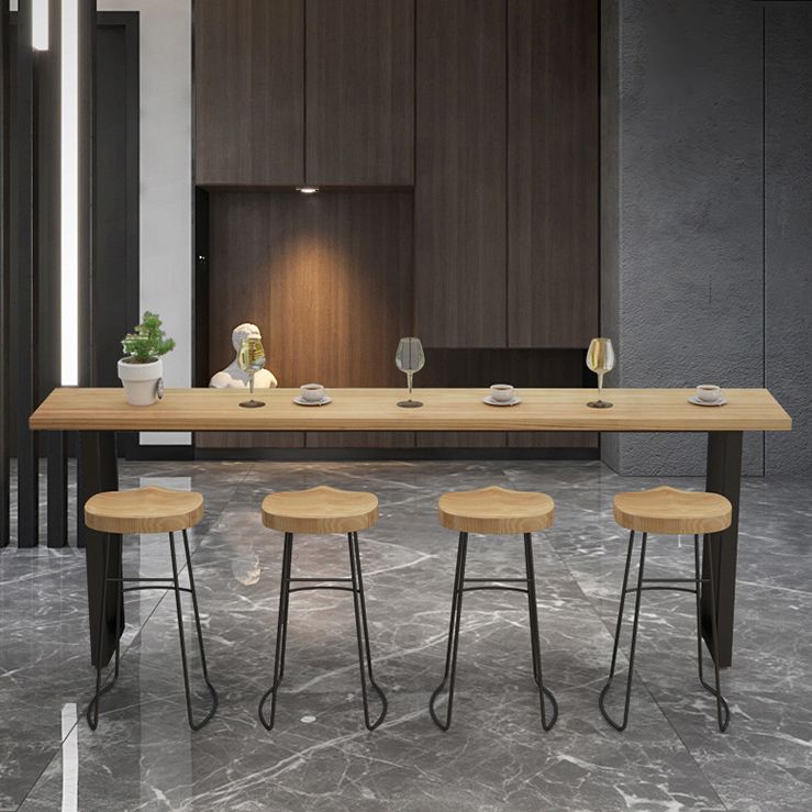 Industrial Style Rectangle Bar Table Solid Wood Bar Dining Table for Dining Room