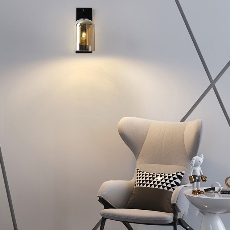 Glass Shaded Wall Sconce Lighting Simplicity Style Wall Mount Lighting for Bedroom