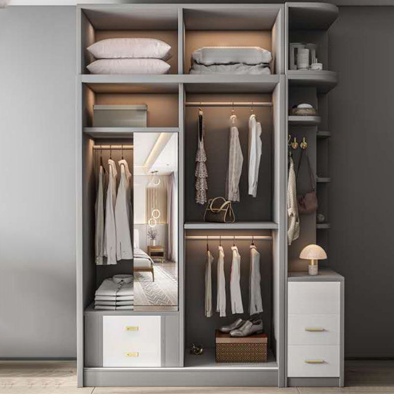 Contemporary Storage Cabinet Sliding Wardrobe Cabinet for Bedroom