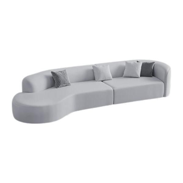 Contemporary Faux Leather Sectional Sofa with Tight Back in Solid Wood