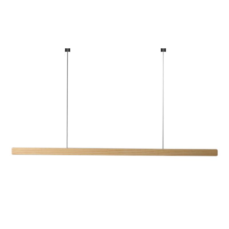 Modern Style Linear Hanging Pendant Light Wood 1-Light Ceiling Pendant Light