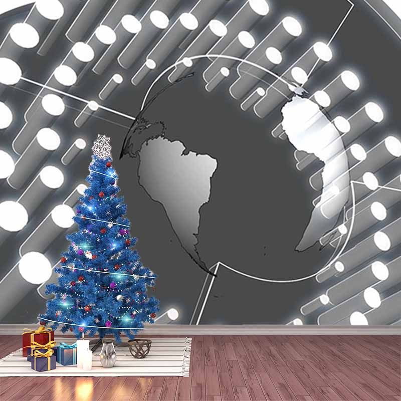 Map Illustration Mildew Resistant Mural Wallpaper Living Room Wall Mural