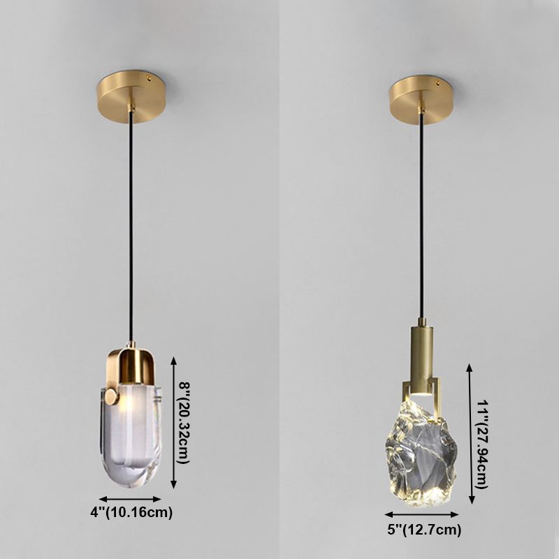 Unique Shade Hanging Lighting Postmodern Style Crystal 1 Lights Pendant Lamp For Living Room