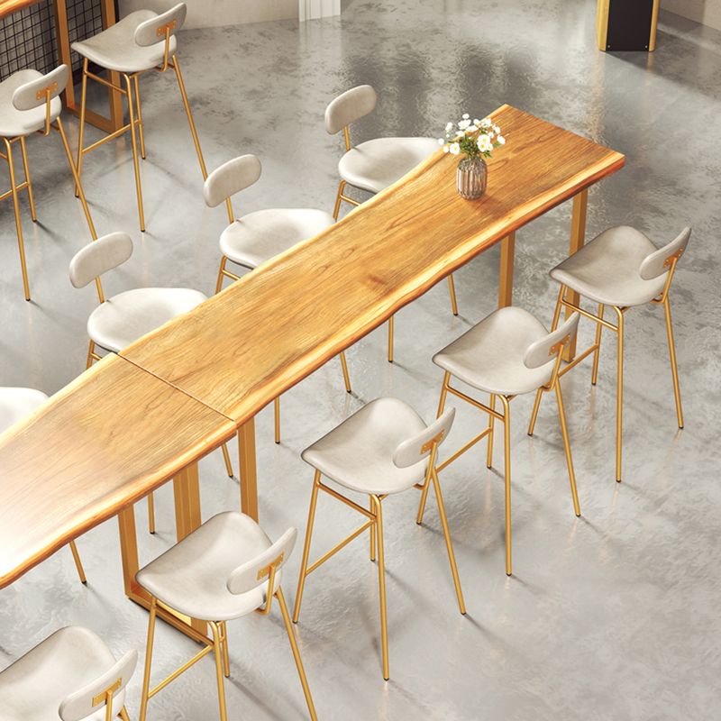 Faux Leather Bar Stools Scandinavian Low Back Armless Barstool with 4 Iron Legs