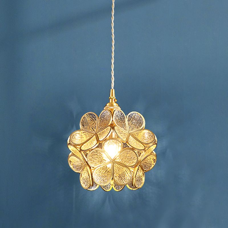 Verre Sphérique Shade Hanging Lights Modern Style 1 Tête Hanging Mount Fixture For Dining Room