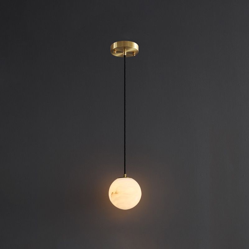 Nordic Brick Shade Pendant Light, Minimalist Marble Hanging Light in White