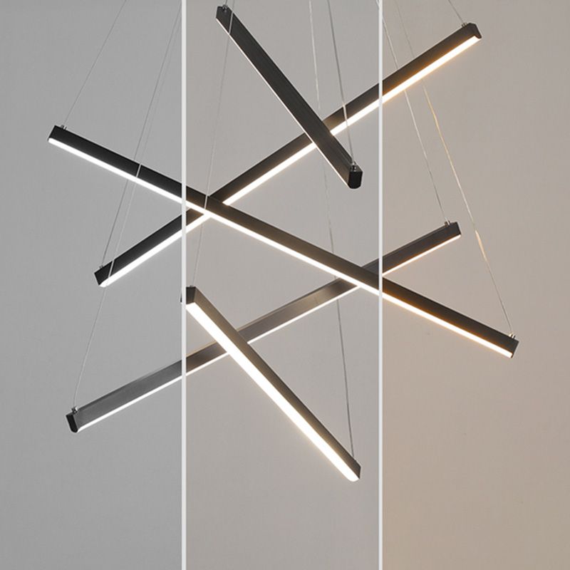 Lámpara de colgar LED simplicidad lámpara de araña Luz para sala de estar comedor