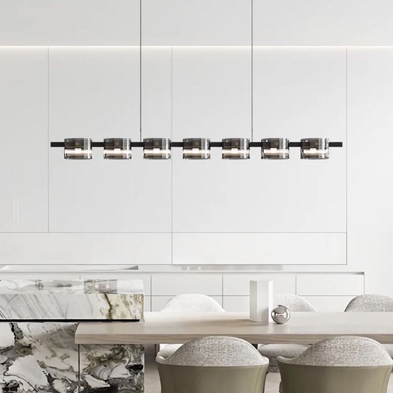 Nordic LED Island Lighting Fixture Simple Glass Hanging Light for Dining Room