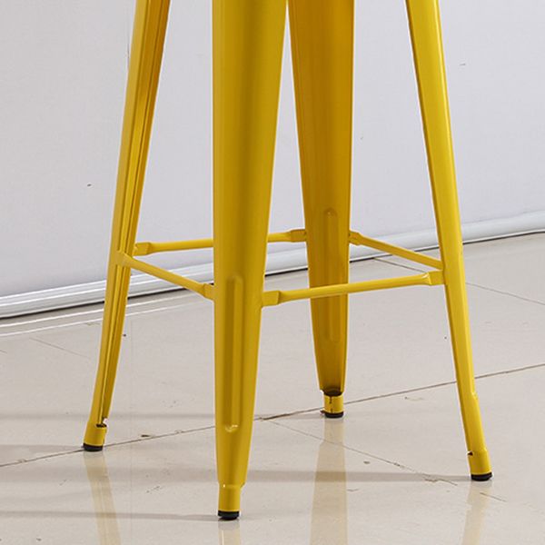 Modern Armless Backless Counter Stool Iron Cashier Bar Stool with Seat and Pedal