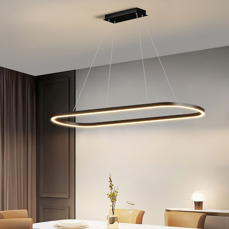 Linear Shape Island Pendant Contemporary Style Metal 1 Light Island Lighting Idea