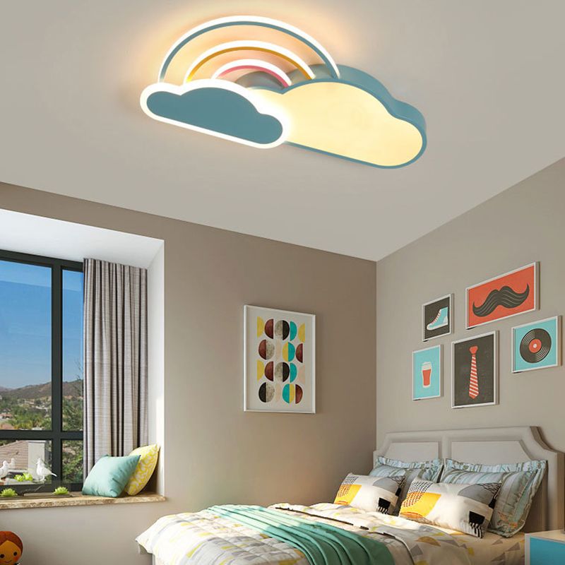 Cloud Shape Metal Flush Mount Light Kid Style 5 Lights Flush Mount Fixture