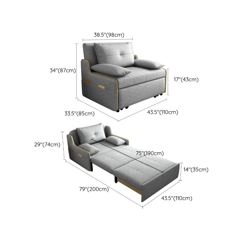 Glam Futon Sleeper Sofa Bed Pillow Top Arms Futon Frame with Storage