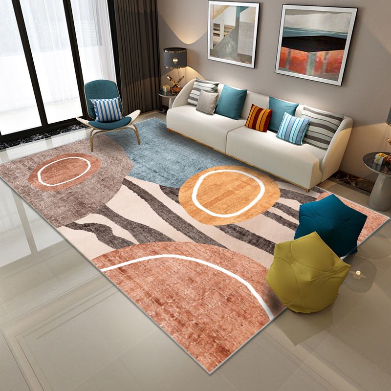 Tapis de couleur en polyester moderne en or