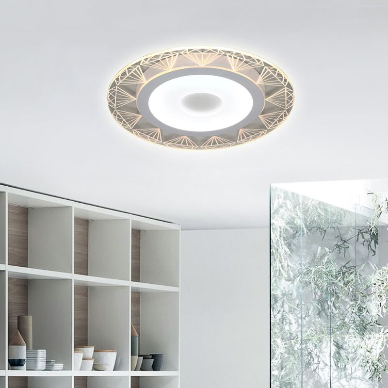 Diamond-Shaped Flush Ceiling Light Modern Acrylic 8"/16.5"/20.5" Wide LED Living Room Flush Mount Lamp in Warm/White Light
