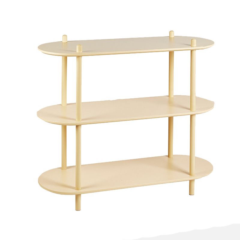 Wood Oval End Table with 4 Legs Base Storage Living Room Corner Table