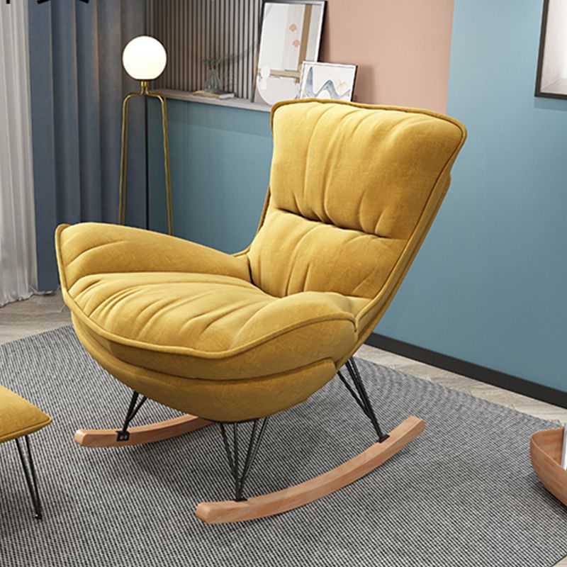 Contemporary Rocking Accent Chair Wingback Antique Finish Rocking Chair