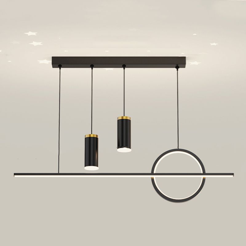 Contemporary Style Linear Island Lighting Metal 4 Light Island Light Fixtures