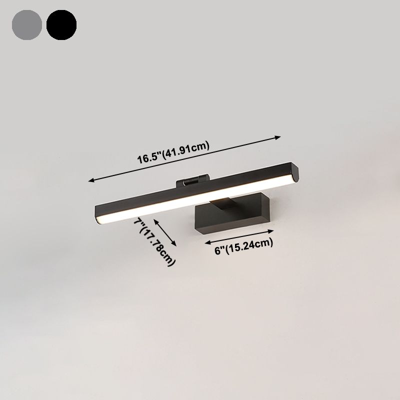 Modern Style Strip Shape Wall Lighting Metal 1 Light Sconce Light for Shower Room