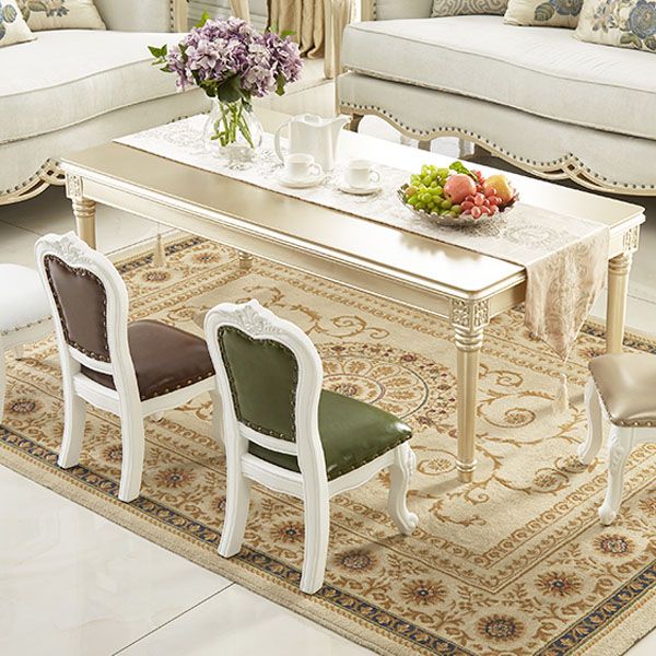 Victoria Style Rubberwood Dining Chairs Kitchen Open Back Dining Chair Set